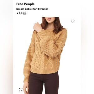 Free people Dream Cable Knit Sweater